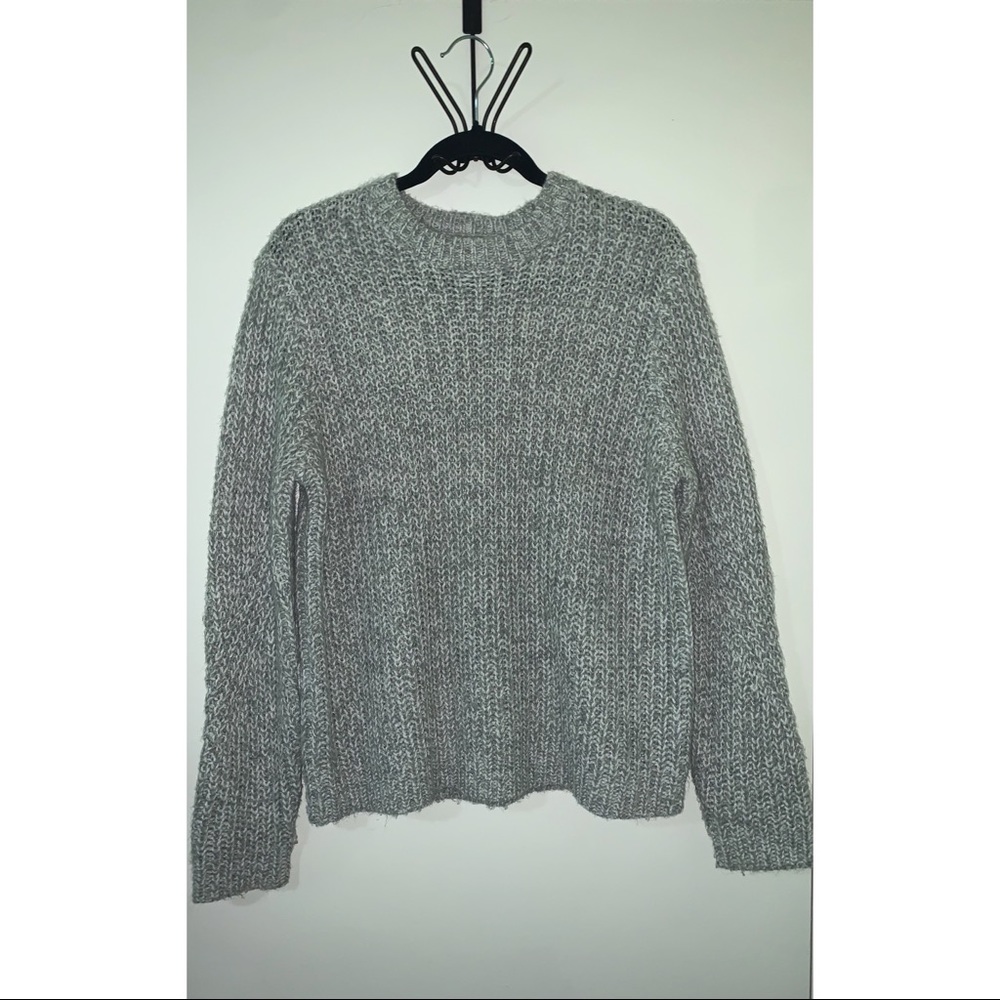 grey heather knit sweater